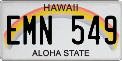 HI license plate EMN549