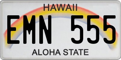 HI license plate EMN555