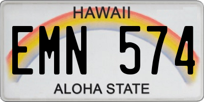 HI license plate EMN574