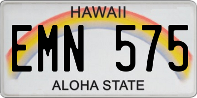 HI license plate EMN575