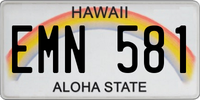 HI license plate EMN581