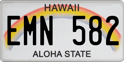 HI license plate EMN582