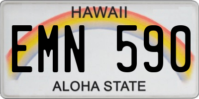 HI license plate EMN590