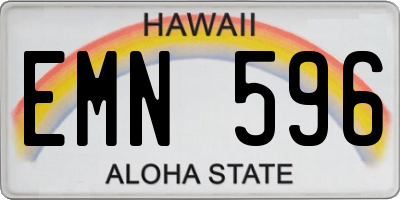 HI license plate EMN596
