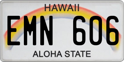 HI license plate EMN606