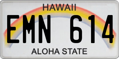 HI license plate EMN614
