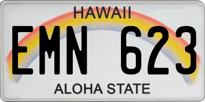 HI license plate EMN623