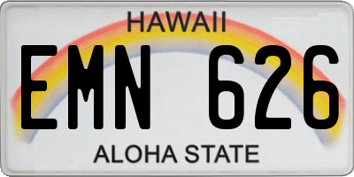 HI license plate EMN626