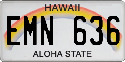 HI license plate EMN636
