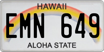 HI license plate EMN649