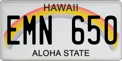 HI license plate EMN650