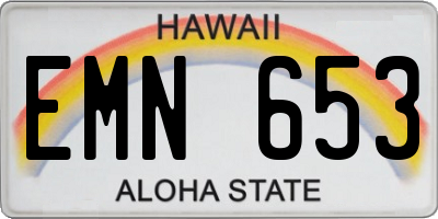HI license plate EMN653