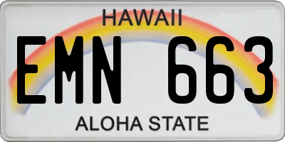 HI license plate EMN663