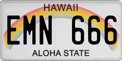 HI license plate EMN666