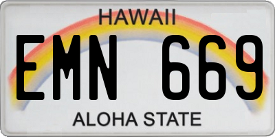 HI license plate EMN669