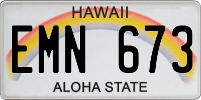 HI license plate EMN673