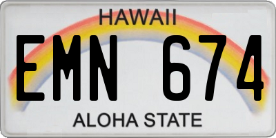 HI license plate EMN674