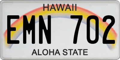 HI license plate EMN702