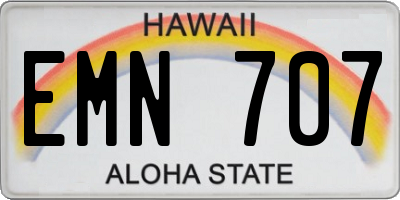 HI license plate EMN707