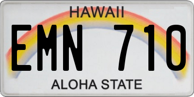 HI license plate EMN710