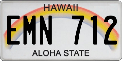 HI license plate EMN712