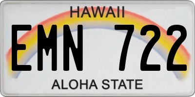 HI license plate EMN722