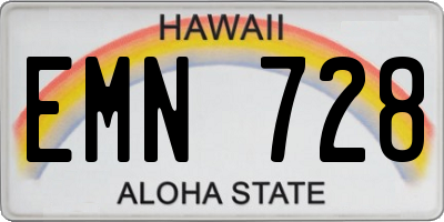 HI license plate EMN728