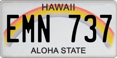 HI license plate EMN737