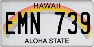 HI license plate EMN739