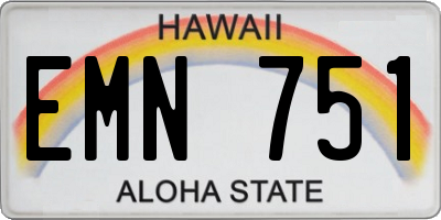 HI license plate EMN751