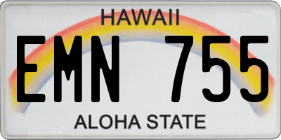HI license plate EMN755