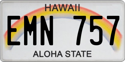 HI license plate EMN757