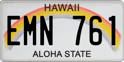 HI license plate EMN761
