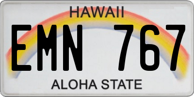 HI license plate EMN767