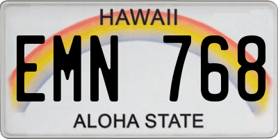 HI license plate EMN768