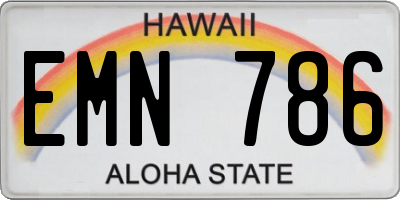 HI license plate EMN786