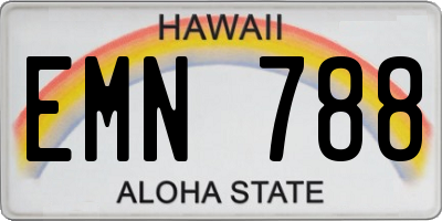 HI license plate EMN788