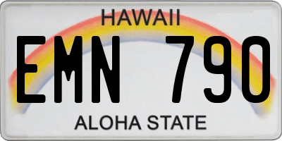 HI license plate EMN790