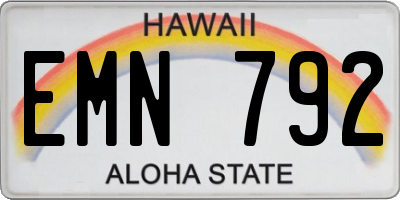 HI license plate EMN792