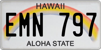 HI license plate EMN797