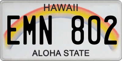 HI license plate EMN802