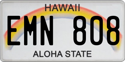 HI license plate EMN808