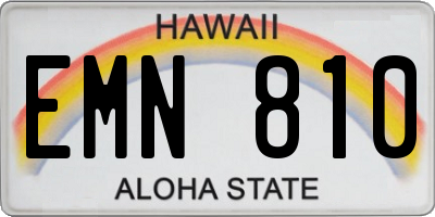 HI license plate EMN810