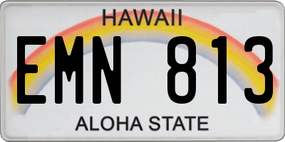 HI license plate EMN813