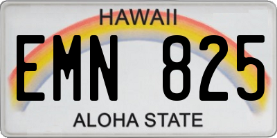 HI license plate EMN825