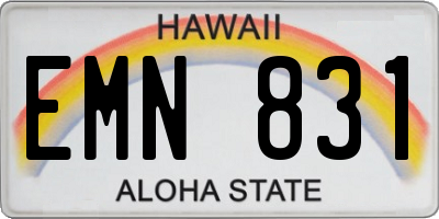HI license plate EMN831