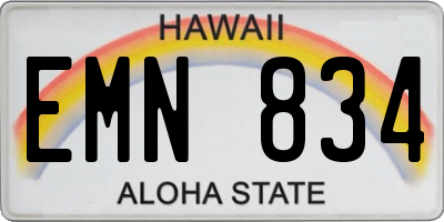 HI license plate EMN834