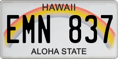 HI license plate EMN837