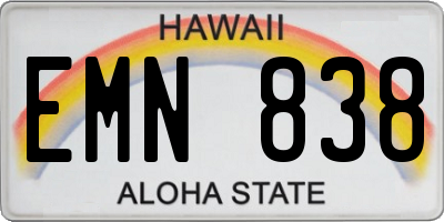 HI license plate EMN838