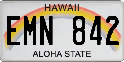 HI license plate EMN842